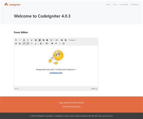 Codeigniter 4 Cara Menggunakan Dan Mengintegrasikan TinyMCE Web
