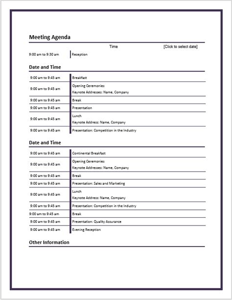 Monthly Office Meeting Agenda Template Printable Meeting Agenda Templates