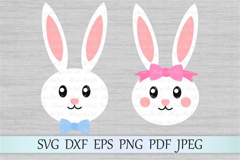 These adorable easter bunny faces will add a cute factor to easter baskets, cards, easter treat packaging and more! Easter bunny svg, Bunny face svg, Easter svg, Bunny girl ...