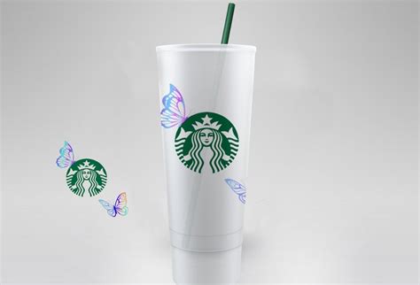 BUTTERFLY PAIR Starbucks Cup Reusable Svg Png Custom | Etsy