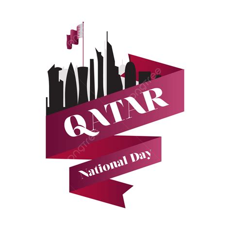 Qatar National Day Vector Art Png Qatar National Day Celebration With Landmark And Flag In