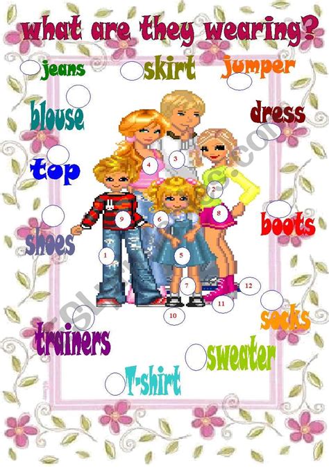 What Are They Wearing Esl Worksheet By Liliaamalia