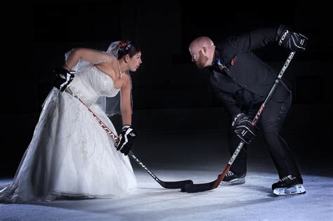 Bride We Met Playing Hockey And Got Engaged On The Ice We D Love To Have Pics On The Ice On Our
