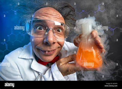 Crazy Chemist With Test Tube Funny Scientist Stock Photo Alamy