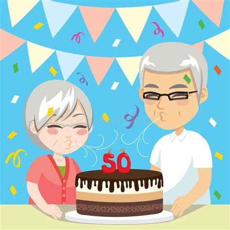 50 Anniversary Senior Couple Stock Vector Illustration Of Fifty