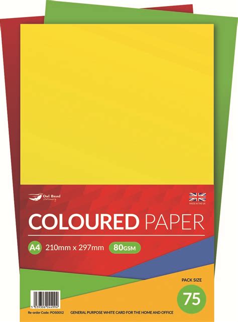 A4 80gsm Coloured Paper 75 Sheet Colman Wholesale