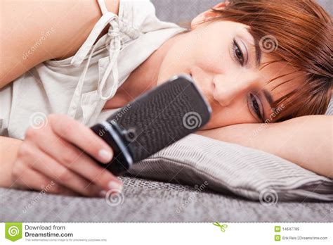 Sending A Text Message Stock Image Image Of Beautiful 14647789