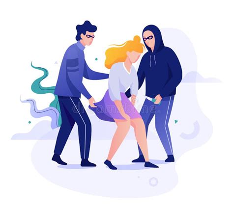 Grupo De Mujeres Atacadas Por Hombres Idea De Acoso Sexual Ilustración Del Vector Ilustración