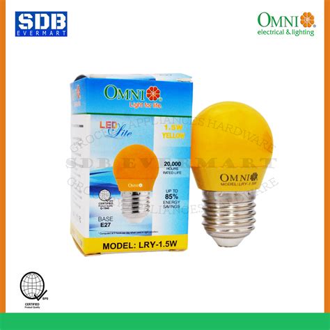Omni Led Colored Round Bulb 15 Watts Base E27 Lrb 15w Lrg 15w Lrr 1