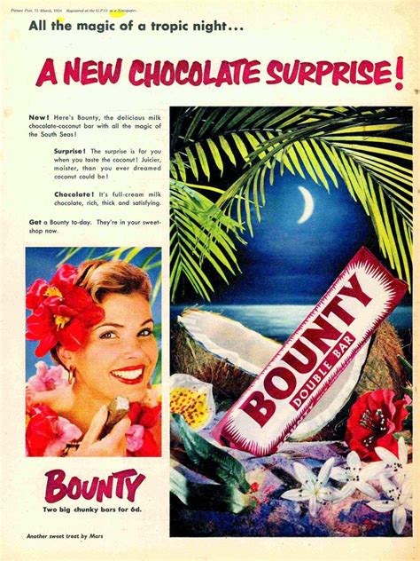 Bounty Chocolate Bar 1954 Bounty Chocolate Coconut Chocolate Bars Chocolate