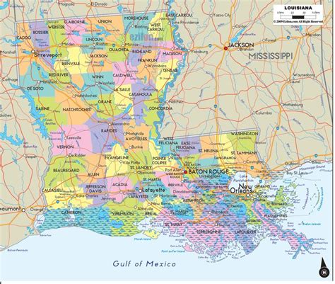 Counties And Road Map Of Louisiana And Louisiana Details Map