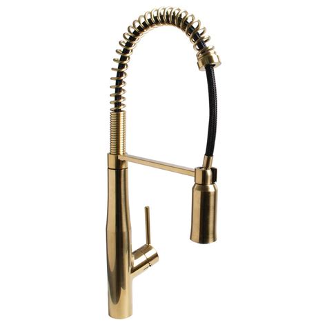 Made from antique brass, this kitchen faucet makes a smooth transition between the past and contemporary. Speakman Neo Single-Handle Spring Pull-Down Sprayer ...