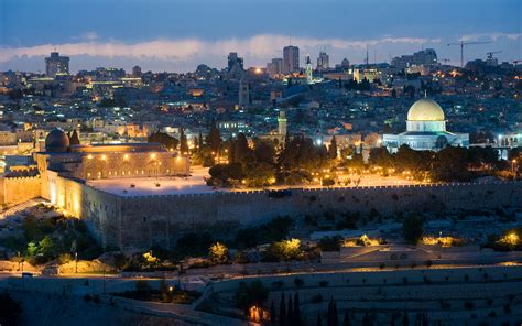 Desktop Hintergrundbilder Israel Jerusalem Nacht Tempel 3840x2400