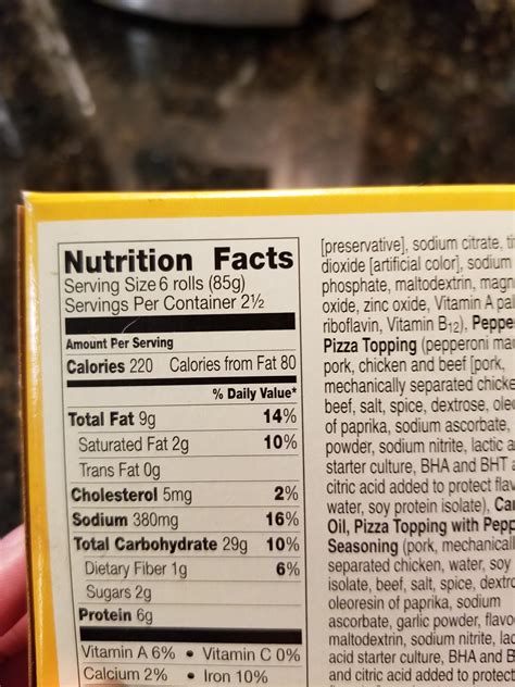 35 Totinos Pepperoni Pizza Nutrition Label Labels Database 2020