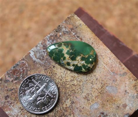 Dark Green Contrasts Tan Matrix On This Natural Stone