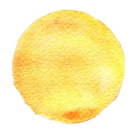 Yellow Watercolor Circle Watercolour Stain On White Background ⬇