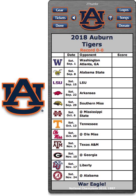 Auburn Football 2022 Schedule Printable Printable Schedule