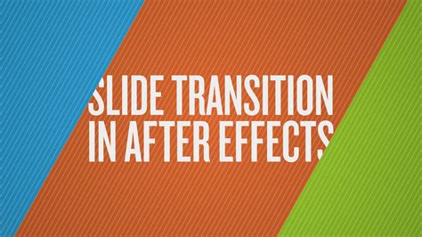 How To Create A Slide Transition In After Effects Youtube