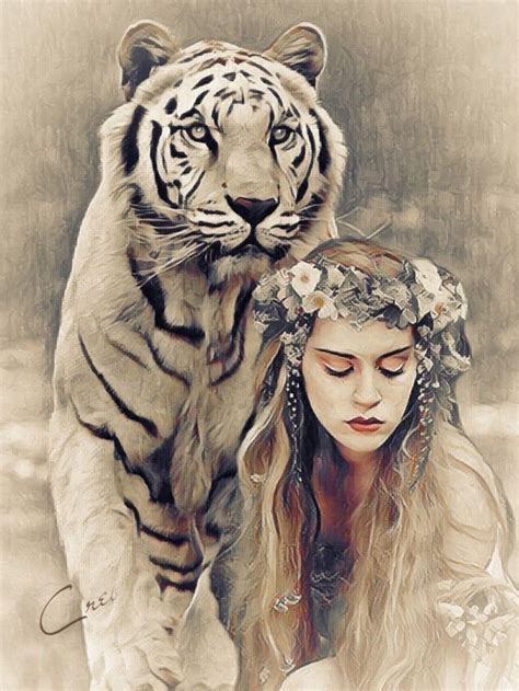 Wonderful Image Of Tiger And Girl Tiger Art Tiger Photography Tiger