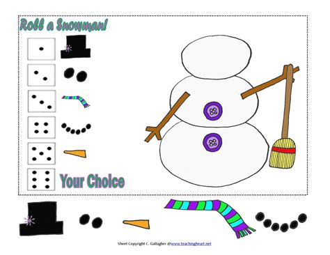 Roll A Snowman And New Snowman Packet Teaching Heart Blog