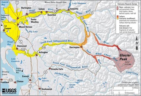 Danger Zone Mount Rainier Lahar Map