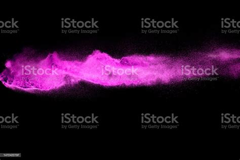 Pink Powder Explosionpink Dust Splash Cloud On Dark Background Stock