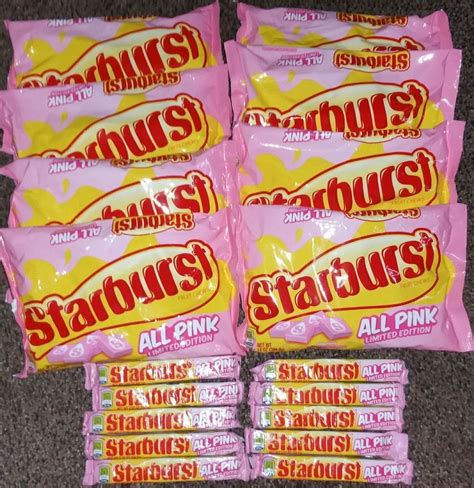 Htf Lot Of 8 Starburst Limited Edition All Pink 14oz Bags And 10