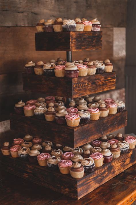 Homemade Wood Cupcake Stand For Reception │ Wedding Photography Wood