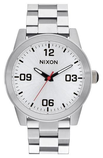 Nixon Mens Gi Bracelet Watch 36mm In Silver White Modesens