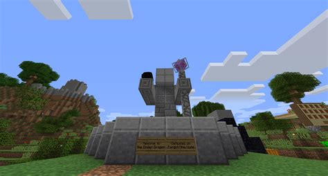 we made an ender dragon memorial after defeating it first time making something like this