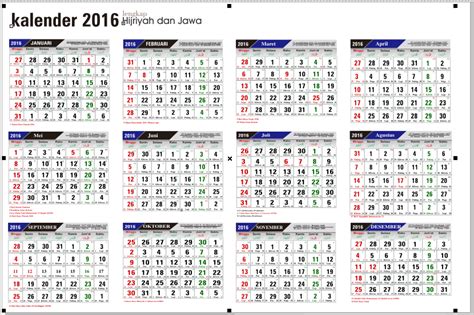 Download Kalender 2016 Lengkap Hijriyah Dan Jawa Ipnu Duwet Pekalongan