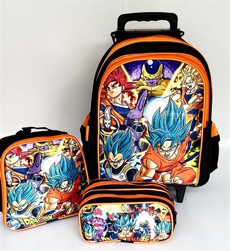 See more ideas about backpacks, dragon ball, dragon ball z. Kit Mochila Dragon Ball Z Goku Rodinhas Lancheira E Estojo ...