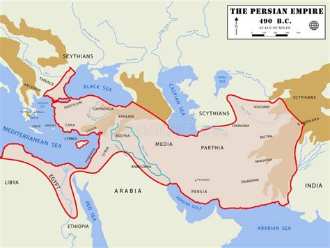 Persian Empire Map Detailed Stock Vector Image 8521871