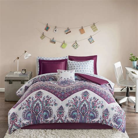 Olliix By Intelligent Design Tulay Purple Queen Complete Bed And Sheet