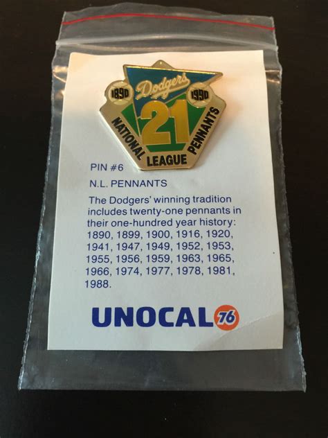 1990 La Dodgers Unocal 76 Pin 6 21 National League Pennants 1890
