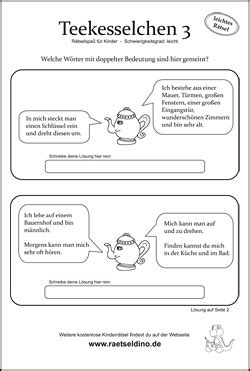 Obwohl rätselraten oder quizzen in allen kulturen eine lange. Teekesselchen für Kinder und Erwachsene | Raetseldino.de