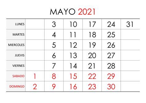 Calendario Mayo 2021 Calendariossu