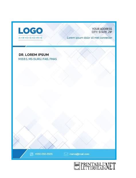 6 Free Medical Letterhead Sample Template Printable Letterhead