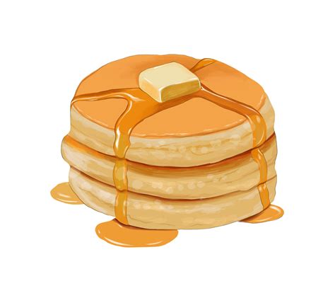 Pancakes With Honey From Multicolored Paints Splash Of Watercolor
