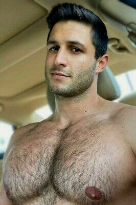 Shirtless Male Beefcake Muscular Huge Hairy Pecs Chest Car Hunk PHOTO X G EBay