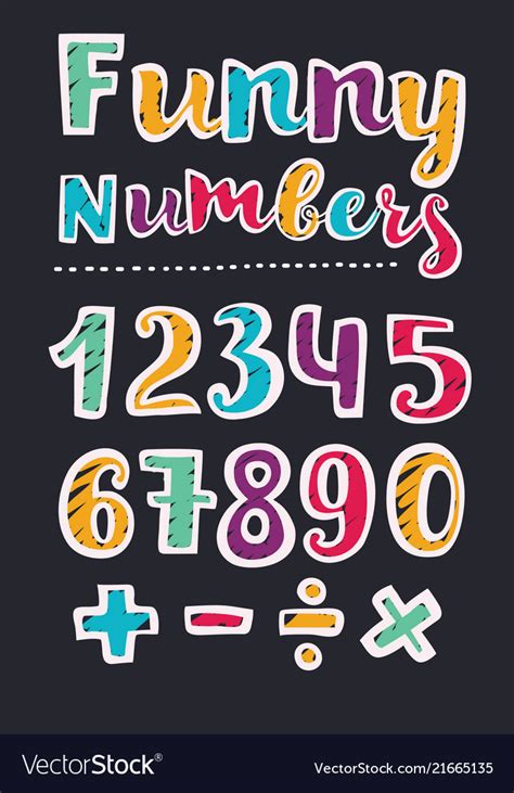 Beautiful Print On Bold Font Numbers For Kids Vector Image