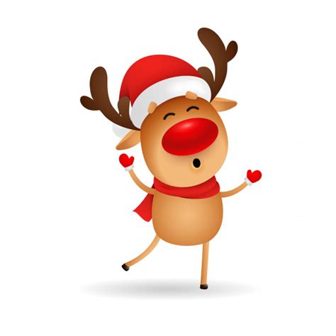 Download christmas cartoons pics and use any clip art,coloring,png graphics in your website, document or presentation. Happy cartoon deer wishing merry christmas Vector | Free Download