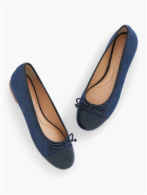 Talbots Blair Denim Ballet Flats In Blue Lyst