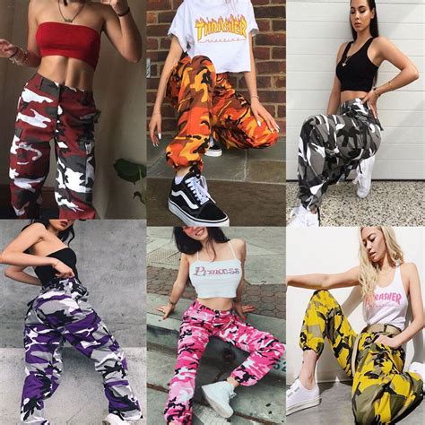 Check spelling or type a new query. Womens Camo Cargo Trousers Casual Pants Military Army ...