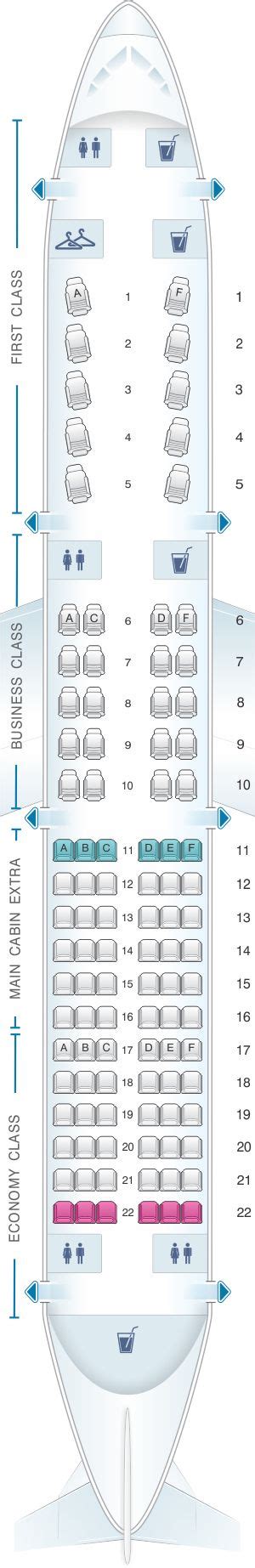 Seat Map American Airlines Airbus A321 Transcontinental American