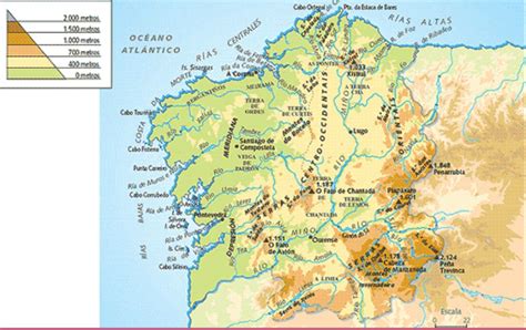 Mapa De Galicia Mapa Físico Geográfico Político Turístico Y Temático