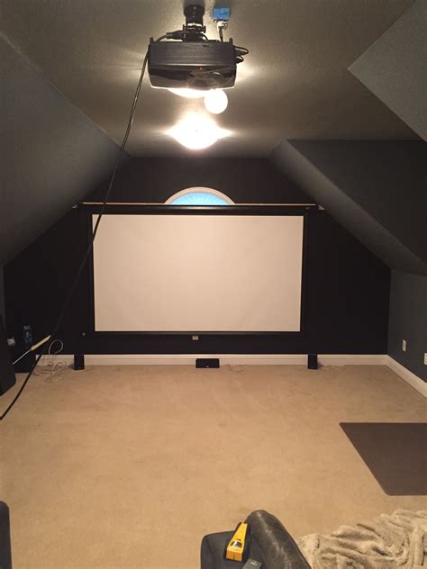 Home Theater projector above garage | Home theater projectors, Home theater speakers, Home theater