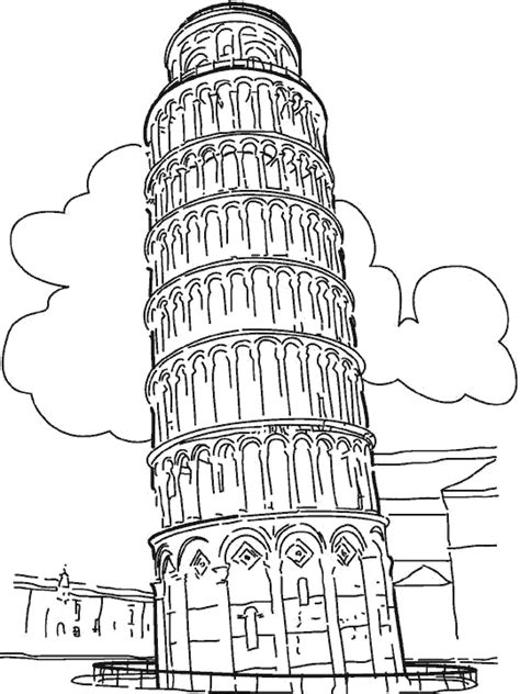 Torre De Pisa Colorear Imágenes