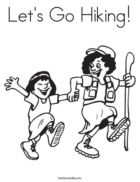 Lets Go Hiking Coloring Page Twisty Noodle