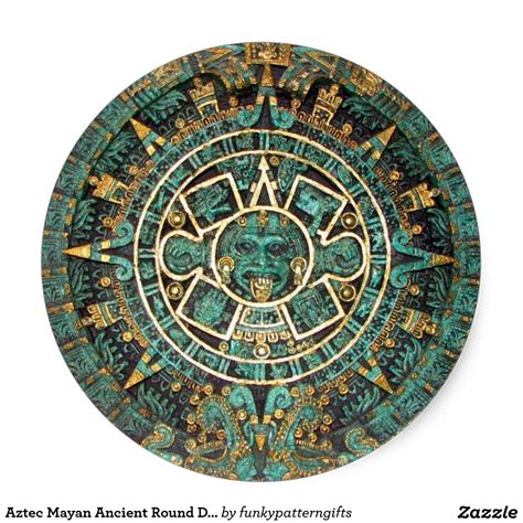 Aztec Mayan Ancient Round Disk Calendar Classic Round Sticker Zazzle